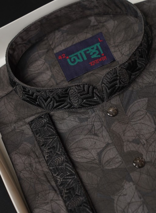 Premium Dark Gray Panjabi - 248